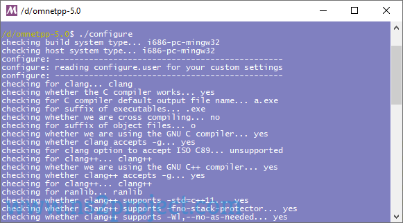 Configuration of OMNeT