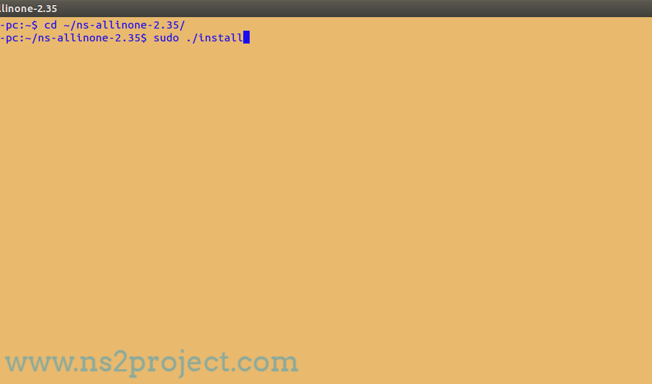 Installation of Ns2 in Ubuntu