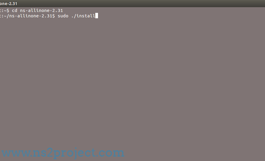Installation of Ns2 in Ubuntu