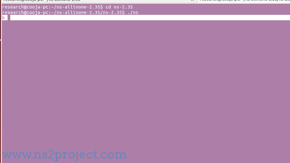 Successful Installation of Ns2