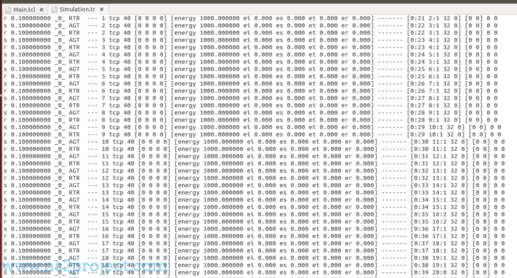 Ns2 Simulation Based Auto Generated Trace File