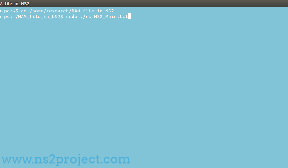 Running TCL File in Ns2