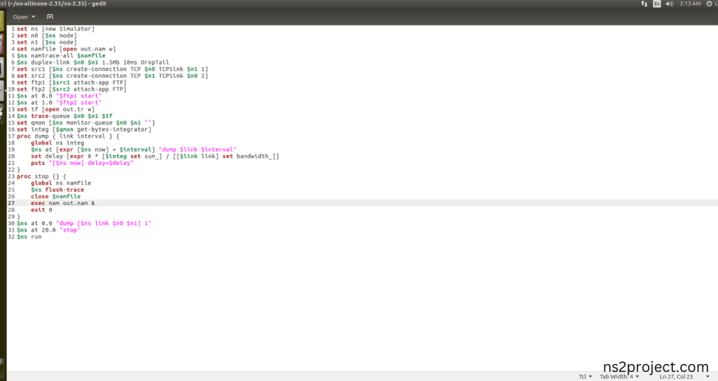 Create the Main.tcl file in the scratch folder