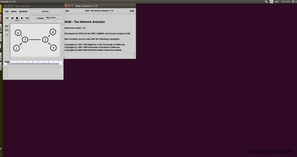 Executing the Example Program for Tcp-Vegas Header