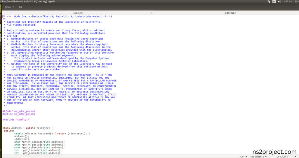 Importing Address.h