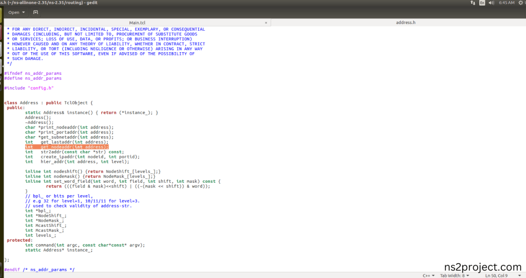 Importing Address.h