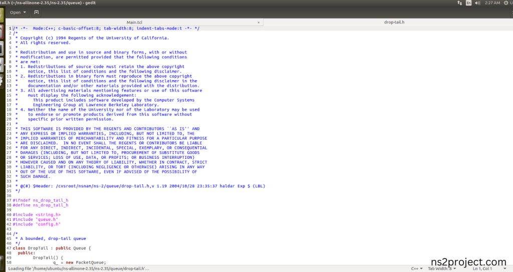 Importing Drop-tail.h