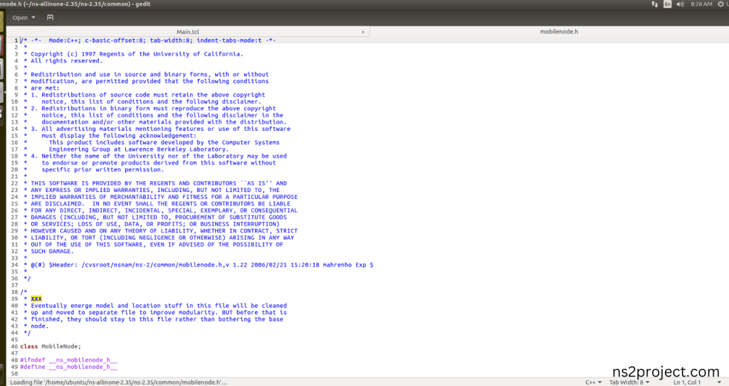 Importing Mobilenode.h