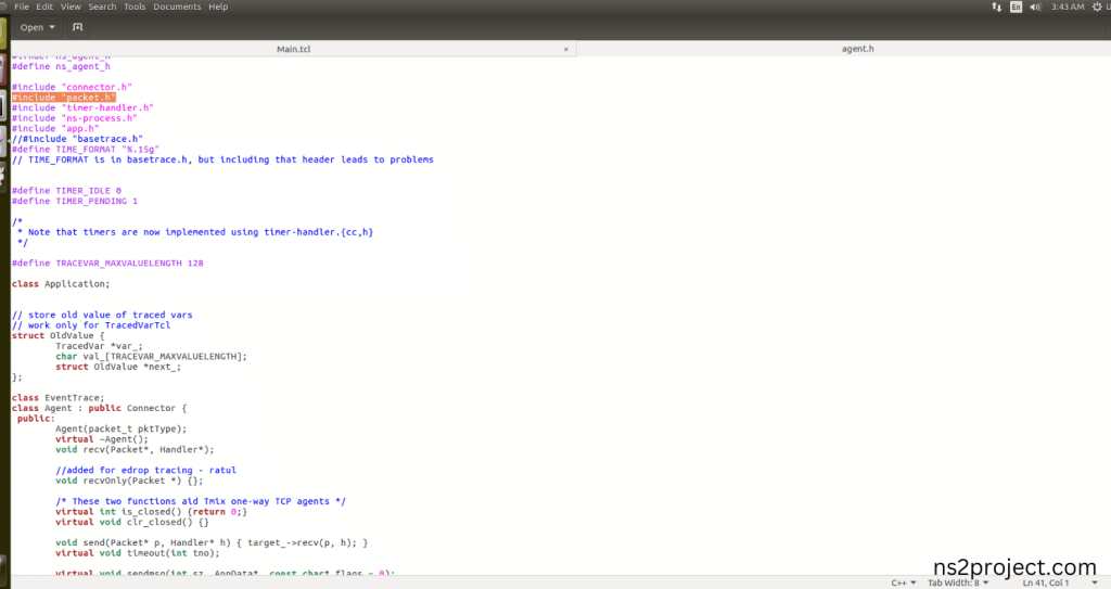 Importing Packet.h