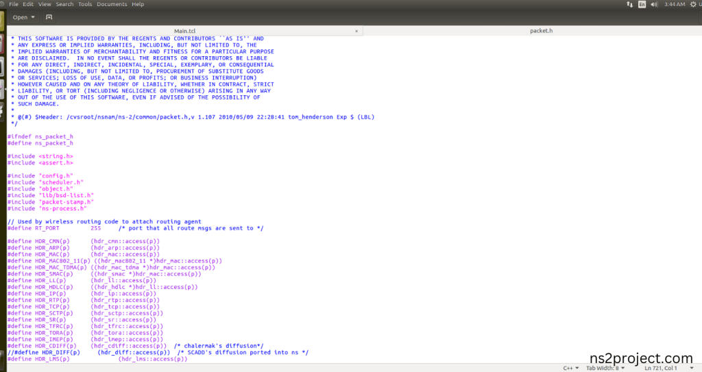 Importing Packet.h