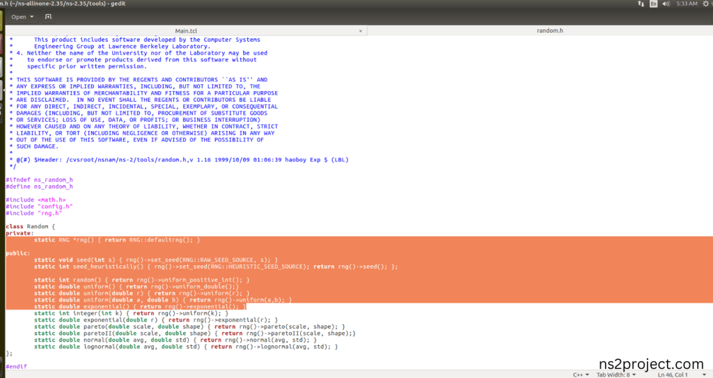 Importing Random.h