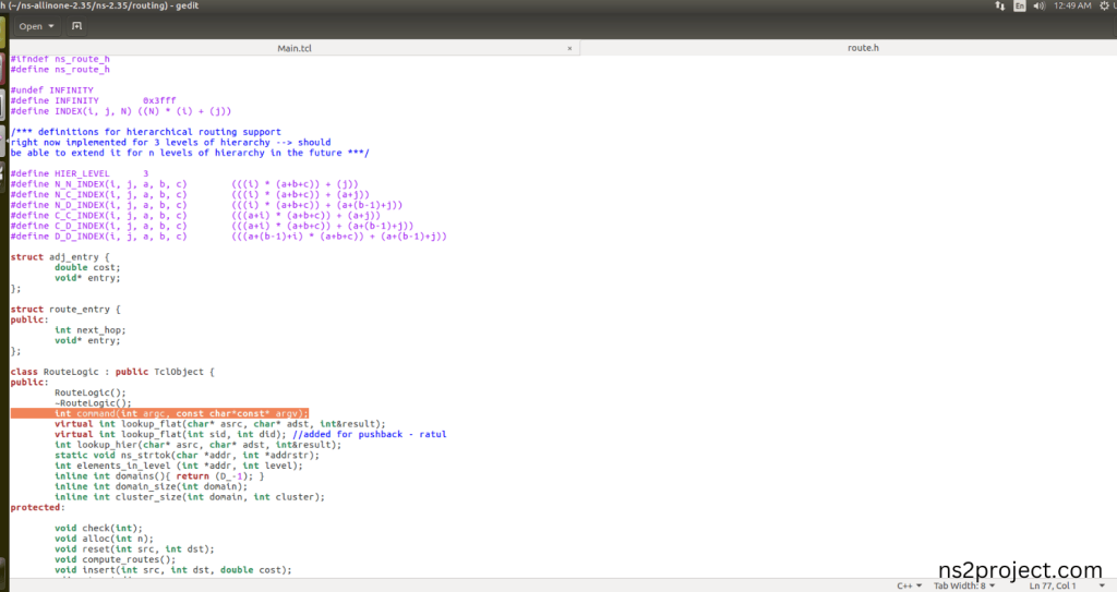 Importing Route.h