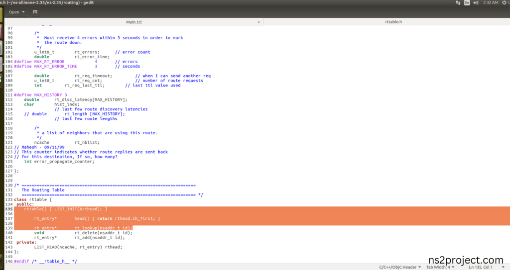 Importing Rttable.h