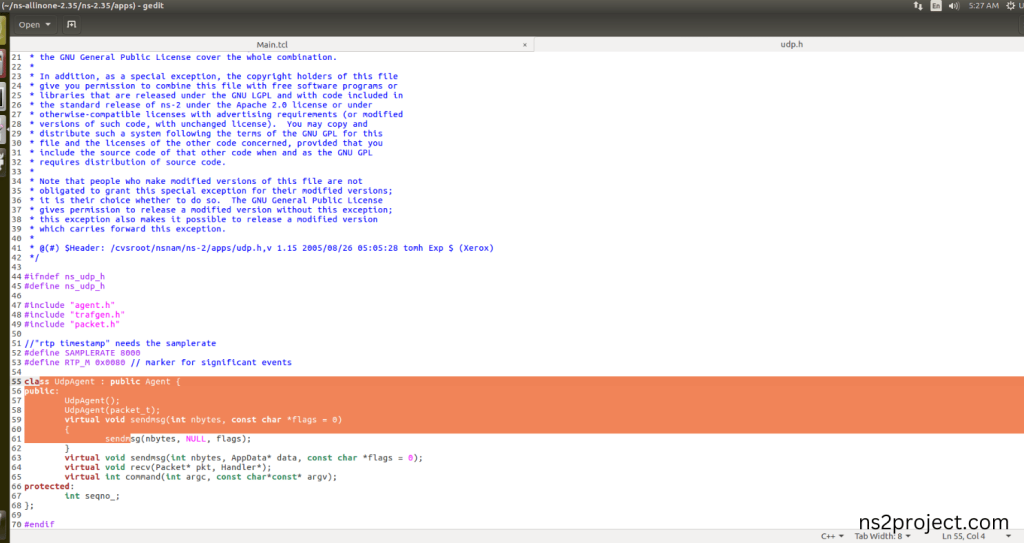 Importing Udp.h