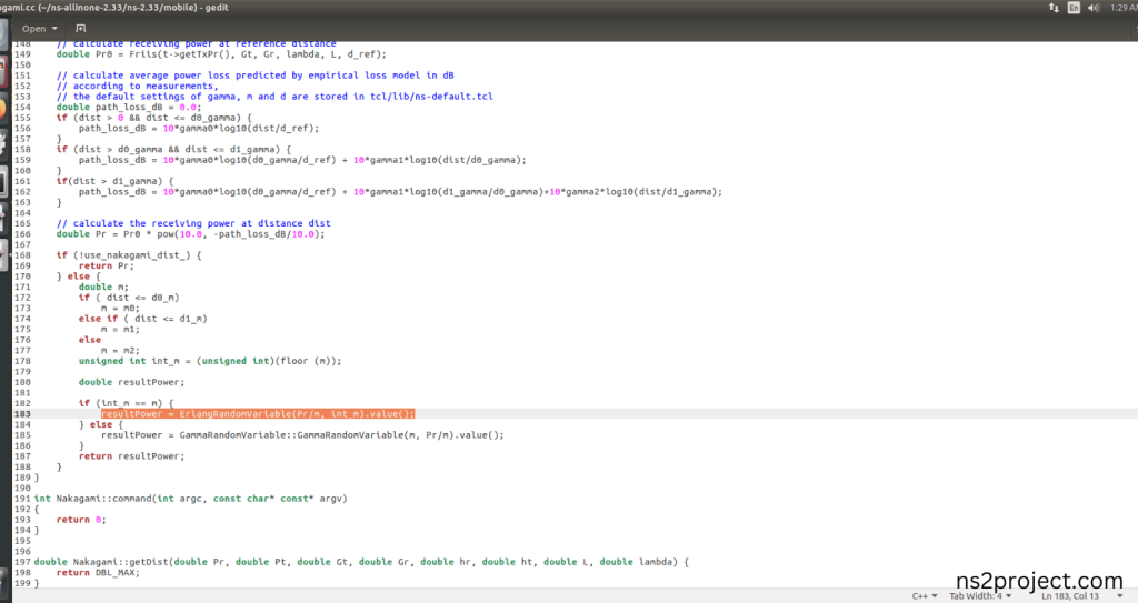 Modification of ns2.33 Code