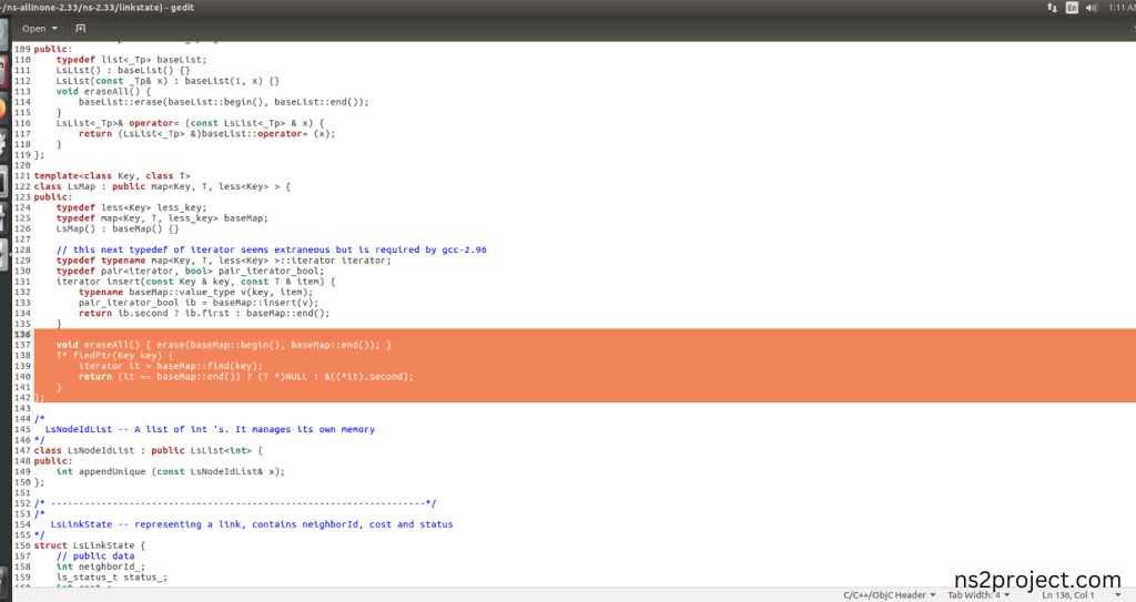 Modification of ns2.33 Code