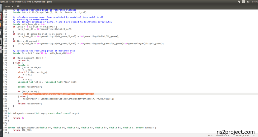 Modification of ns2.34 Code