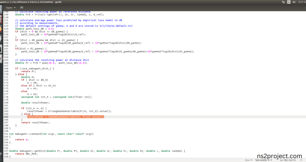 Modification of ns2.34 Code
