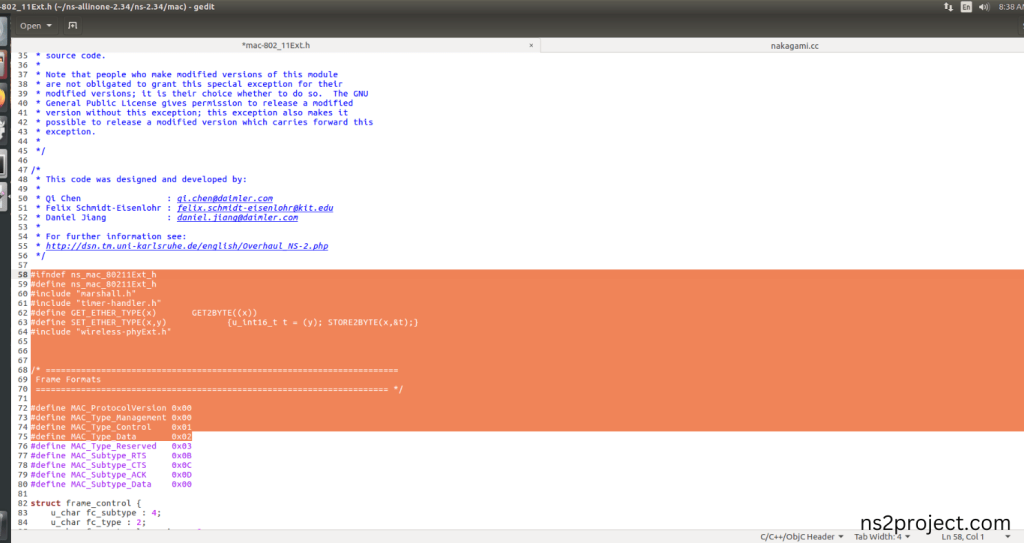 Modification of ns2.34 Code