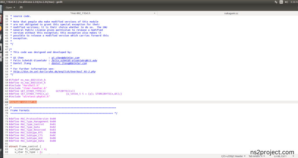 Modification of ns2.34 Code