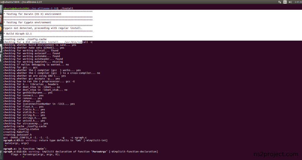 Ns-2.31 Configuration process